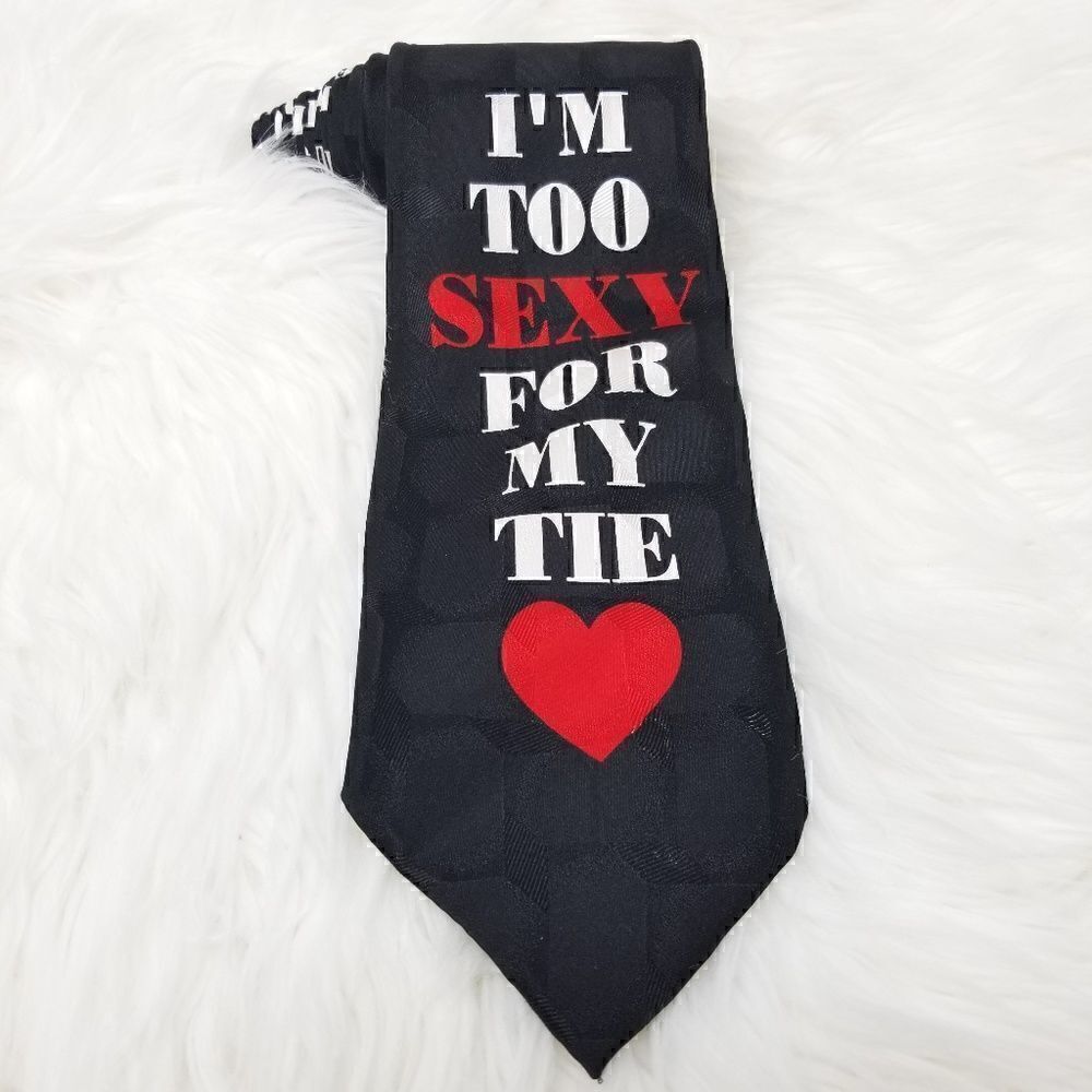 Addiction Mens Designer Black Silk Necktie Sexy